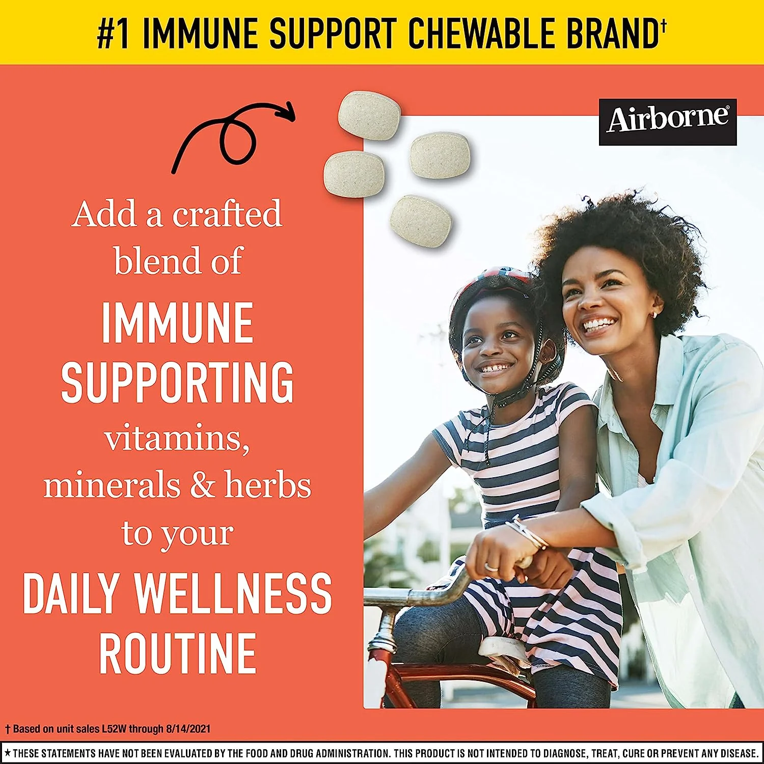 Airborne 1000mg Vitamin C Chewable Tablets with Zinc, Immune Support Supplement with Powerful Antioxidants Vitamins A C & E - 32 Chewable Tablets, Citrus Flavor - Image 2