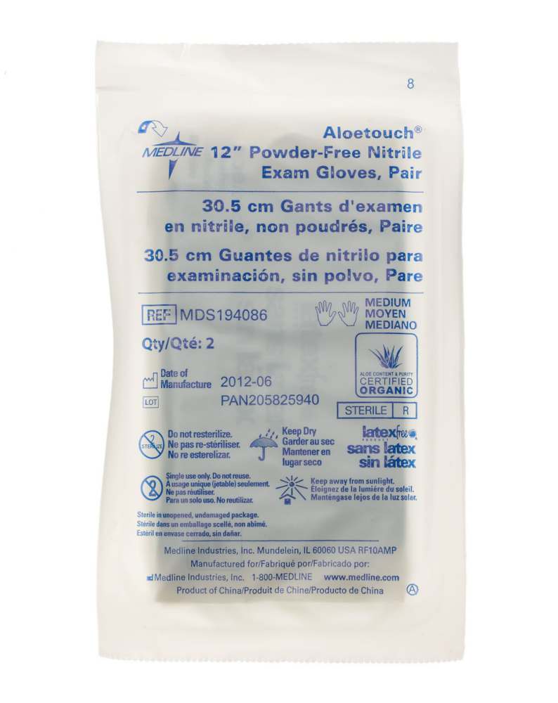 AloeTouch Sterile 12 Inch Powder-Free Nitrile Exam Gloves - Image 4