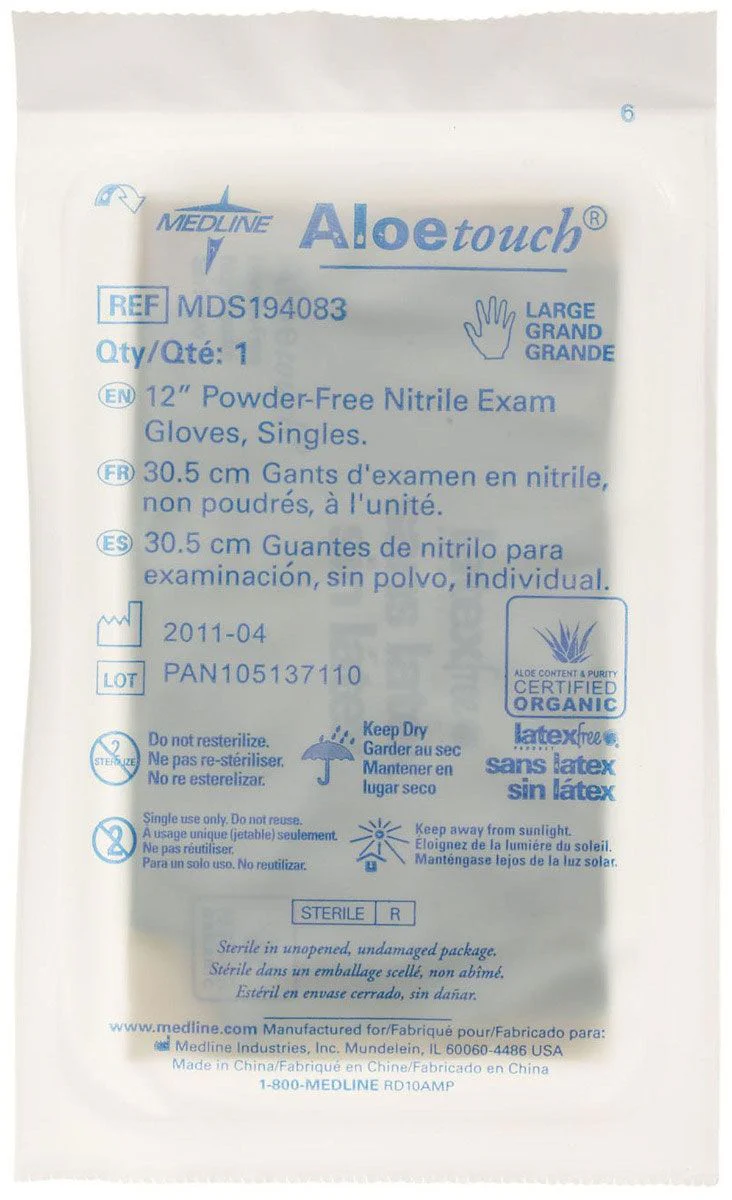 AloeTouch Sterile 12 Inch Powder-Free Nitrile Exam Gloves - Image 7