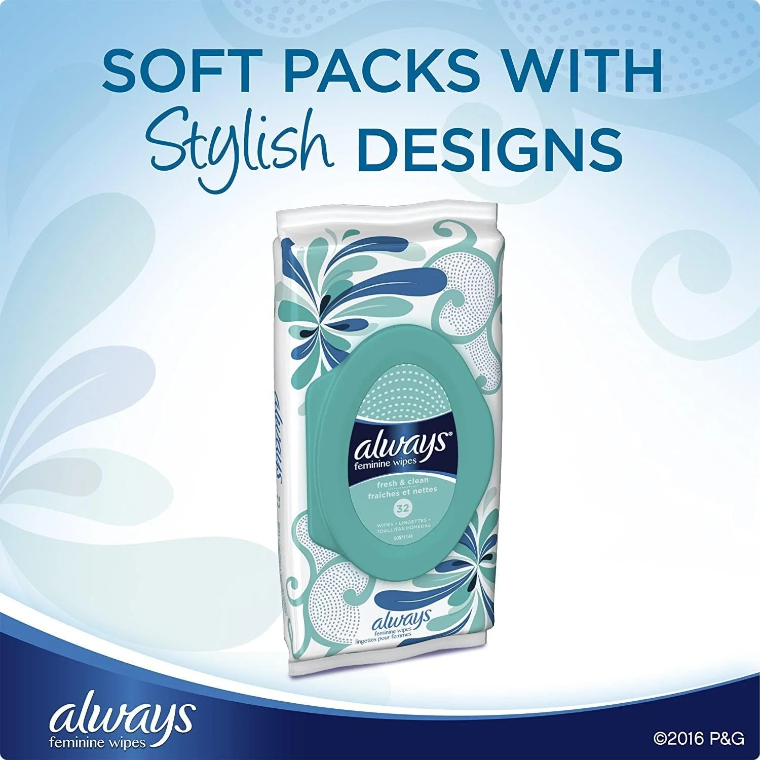 Always Feminine Wipes, Fresh & Clean, Soft Pack, 32 Count - Image 4