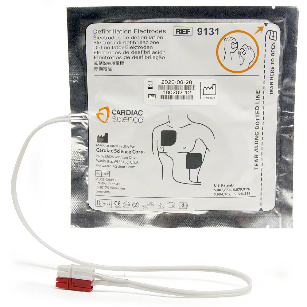 Cardiac Science Defibrillating Electrode Adult. Pack of 2