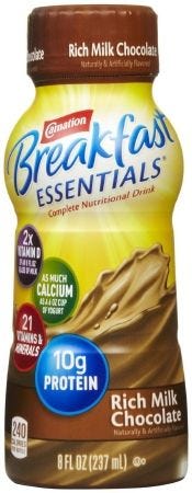 Carnation Breakfast Essentials Oral Supplement Rich Milk Chocolate 8 oz. Bottle Ready to Use Case of 24