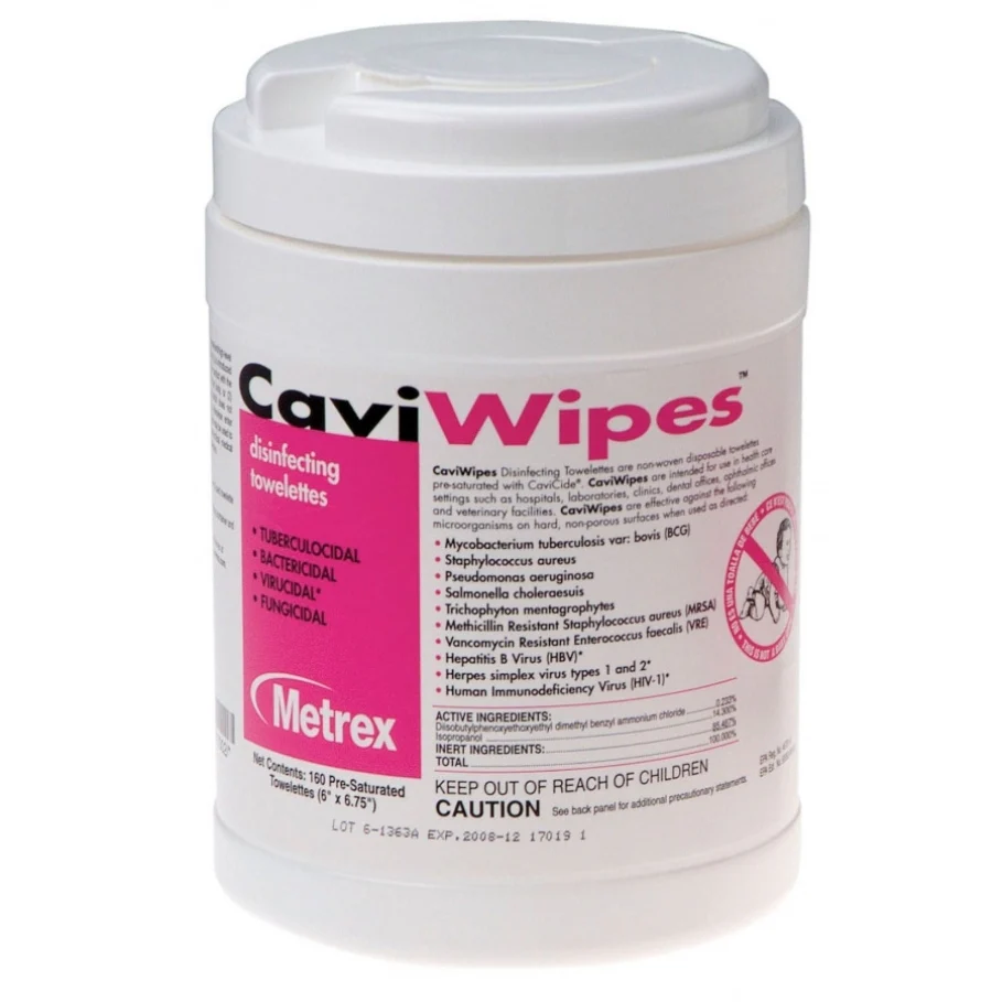 CaviWipes Surface Disinfectant Premoistened Wipe 220 Count Canister, 6" x 6.75" - Image 2