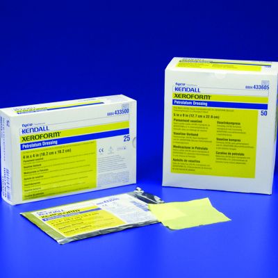 Covidien Xeroform Sterile Non-Adherent Petrolatum Gauze Patch: 2" x 2", 25 Count