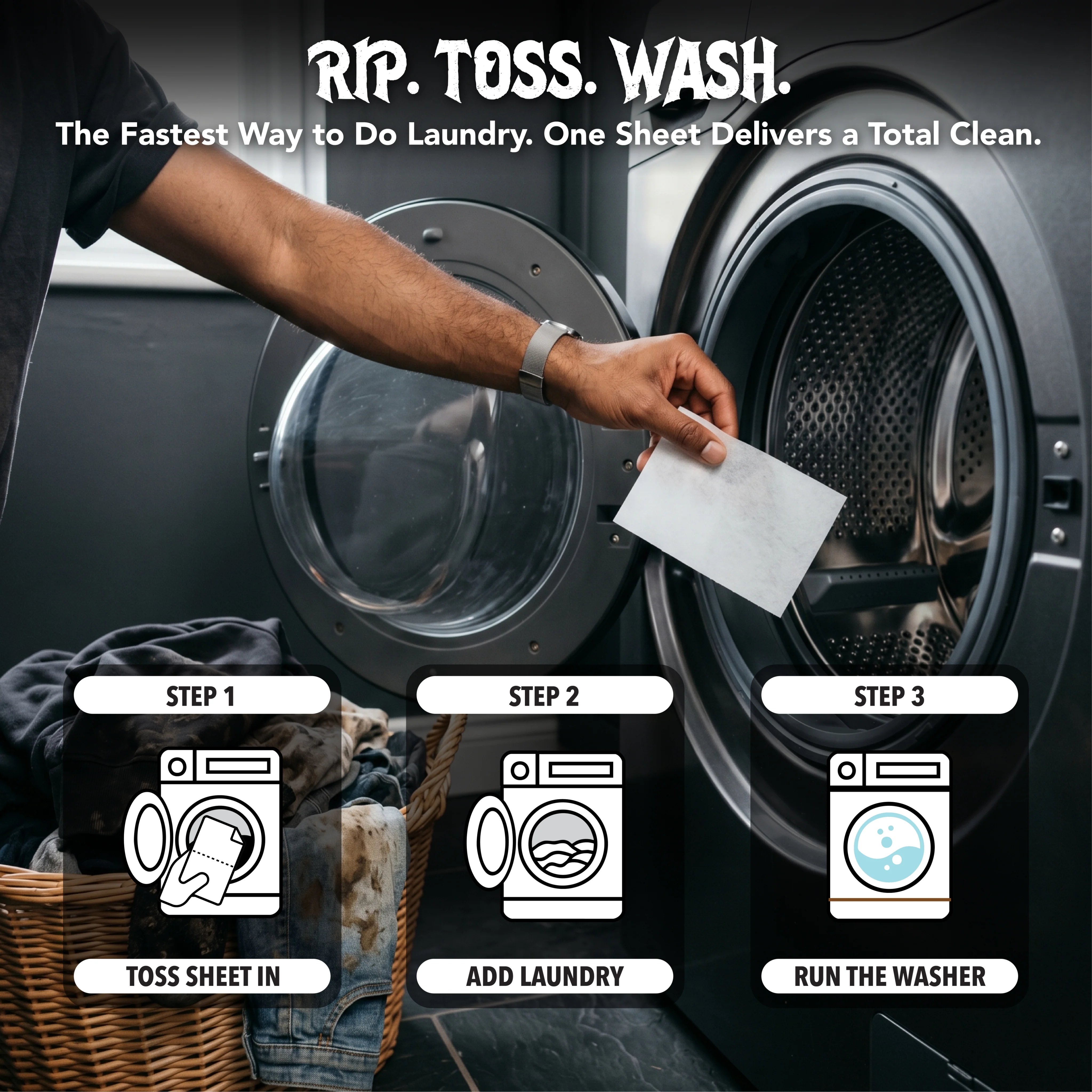 Death to Dirt Laundry Detergent Sheets, 64 Loads, Tough on Stains and Odors, Gentle on Skin and Fabric, Plant-Based & Eco-Friendly, 32ct - Image 11