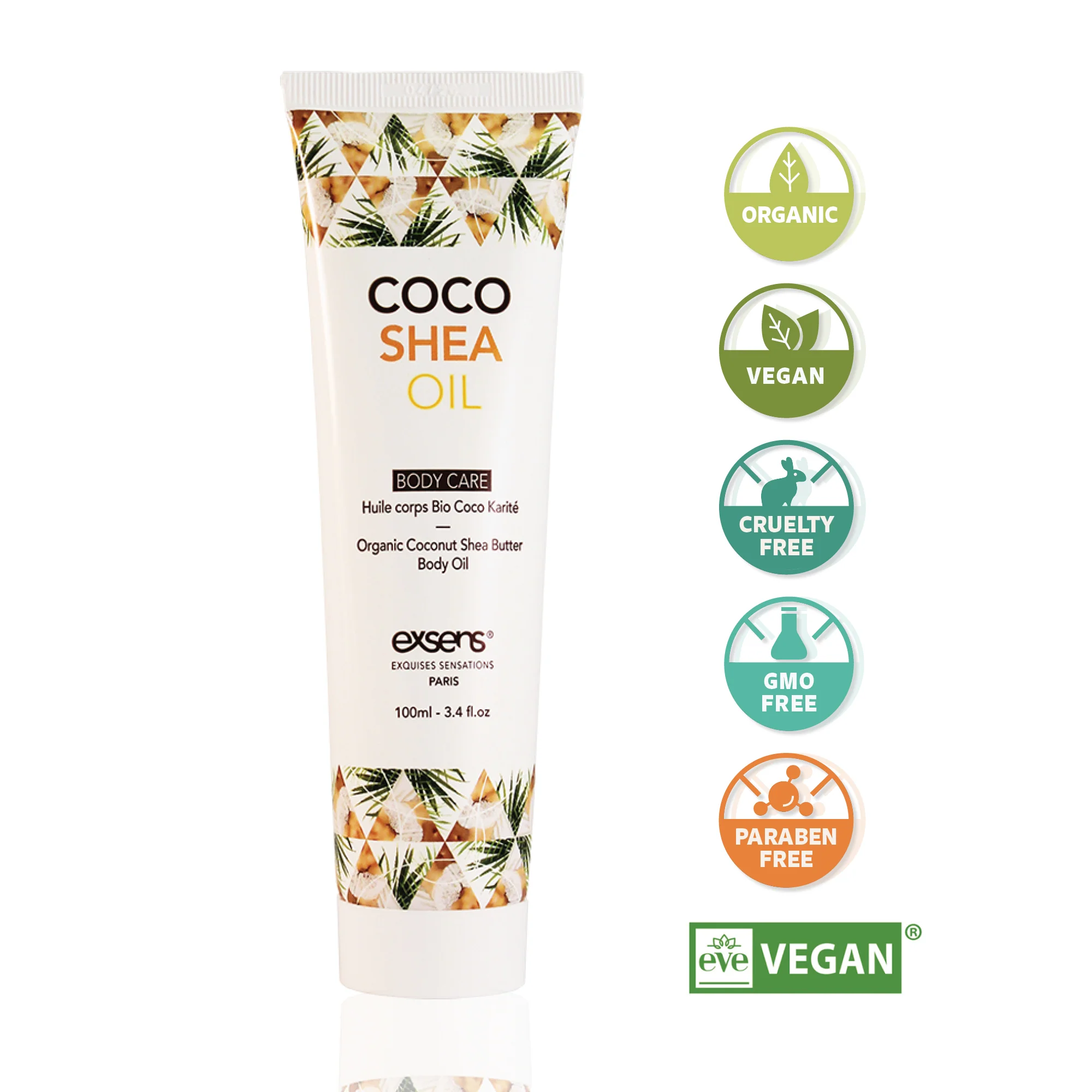 Exsens Cocoa Shea Body Oil and Intimate Moisturizer, Organic, Natural Scent, 100ml (3.4 fl.oz), 1 count - Image 2