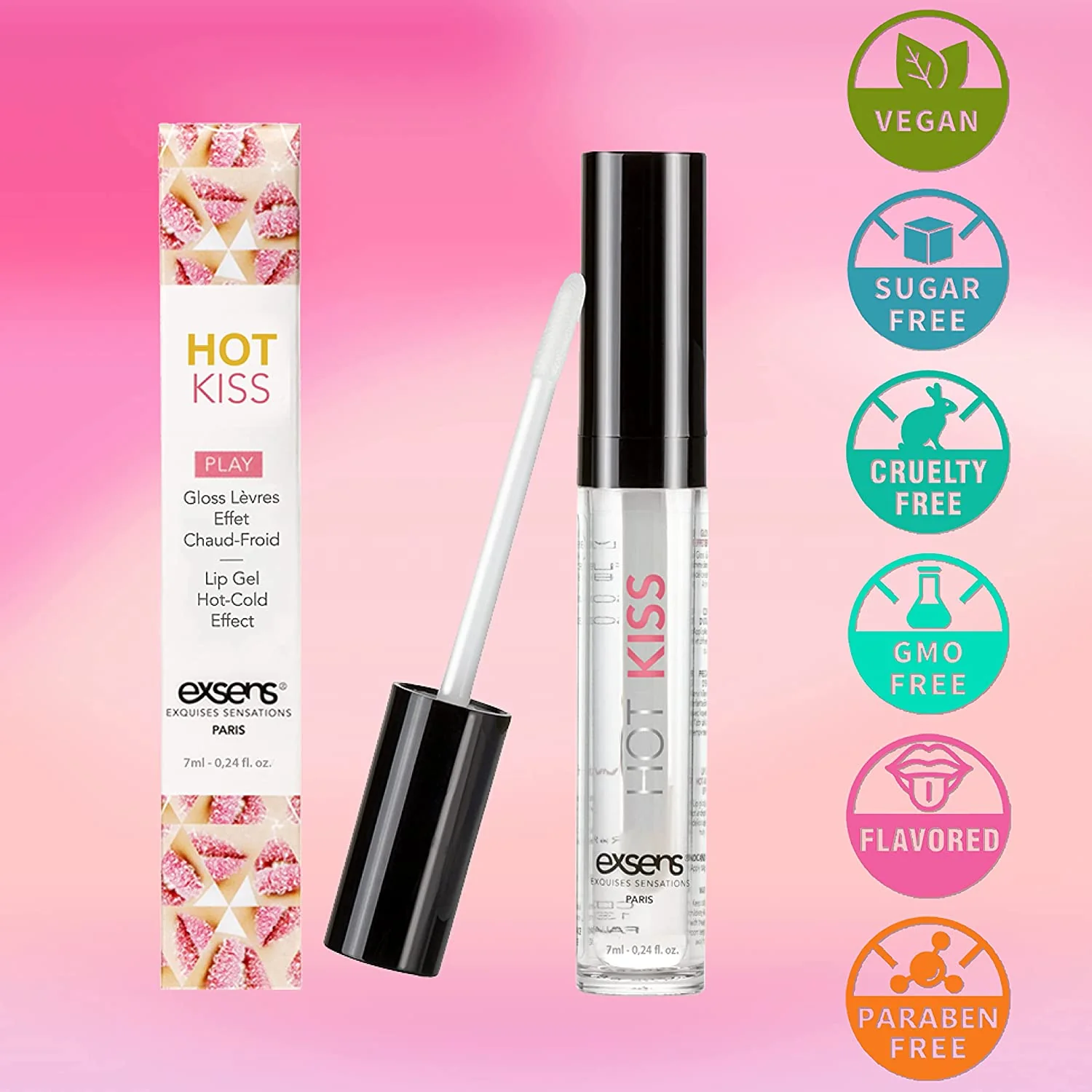 Exsens Hot Kiss Lip Gloss for Couples, Enhance Sensation and Pleasure with Cool Tingling and Warm Buzzing Effect, Vegan and Body Safe, 7 ml (0.24 fl.oz), 1 count - Image 10