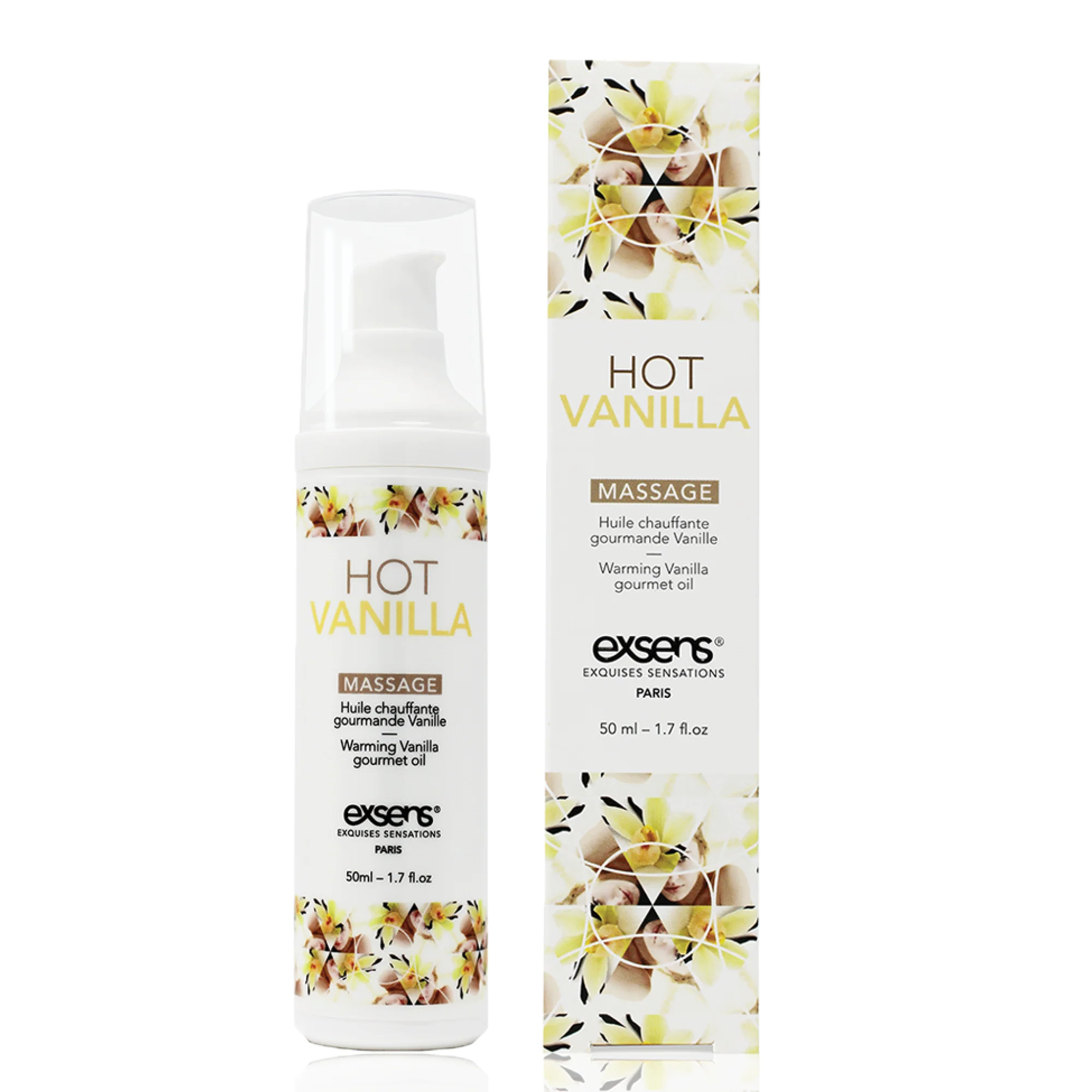 Exsens Hot Vanilla Warming Intimate Massage Oil, All Natural, 50ml (1.7 fl.oz), 1 count
