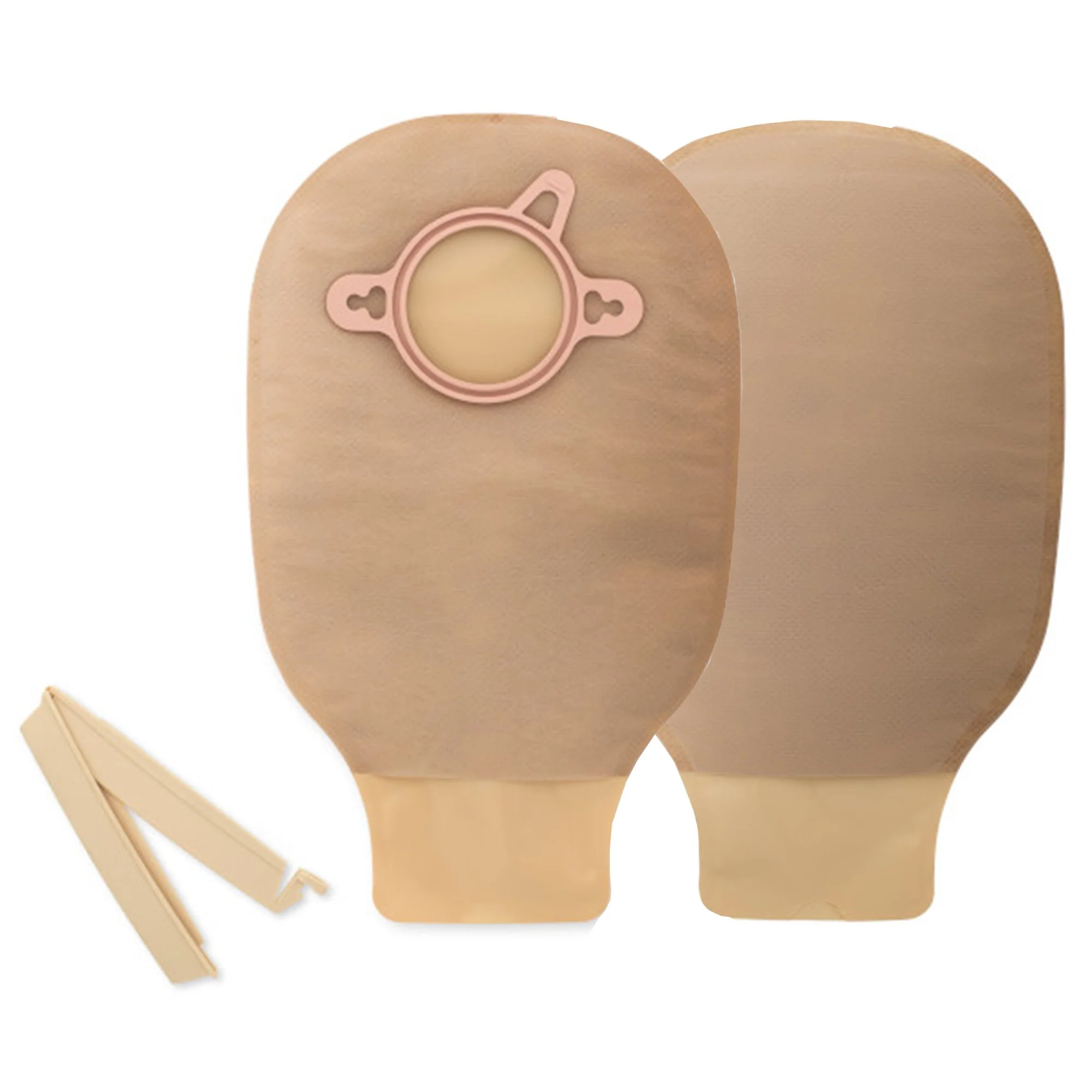 Hollister New Image Two-Piece Drainable Mini Pouch, 9" L, Clamp Closure, Beige, 2-3/4" Flange, Box of 10