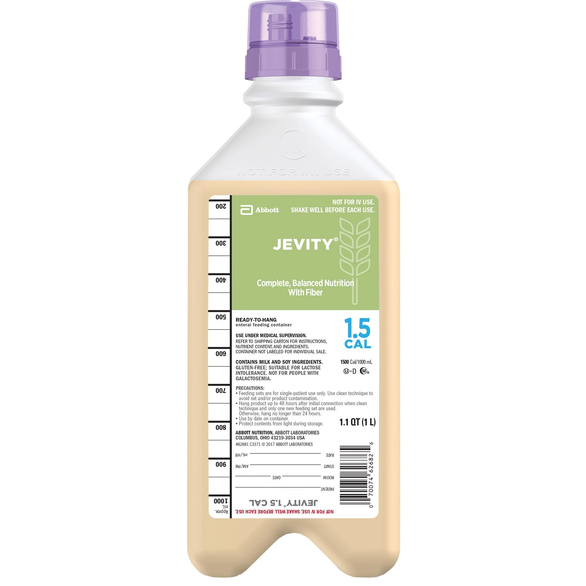 Jevity 1.5 Cal with Fiber, Liquid, Unflavored - Image 2