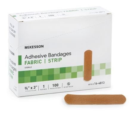 Mckesson Adhesive Strip: 100 Count, Tan, 0.75" x 3" - Image 2