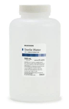 McKesson Irrigation Solution Sterile Water Not for Injection Bottle, Screw Top 500 mL Case of 18