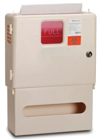 Mckesson Prevent Sharps Wall Cabinet with Glove Box: 1 Count, Neutral, 15" H x 12.25" W x 4.75" D, 1-Box - Image 2