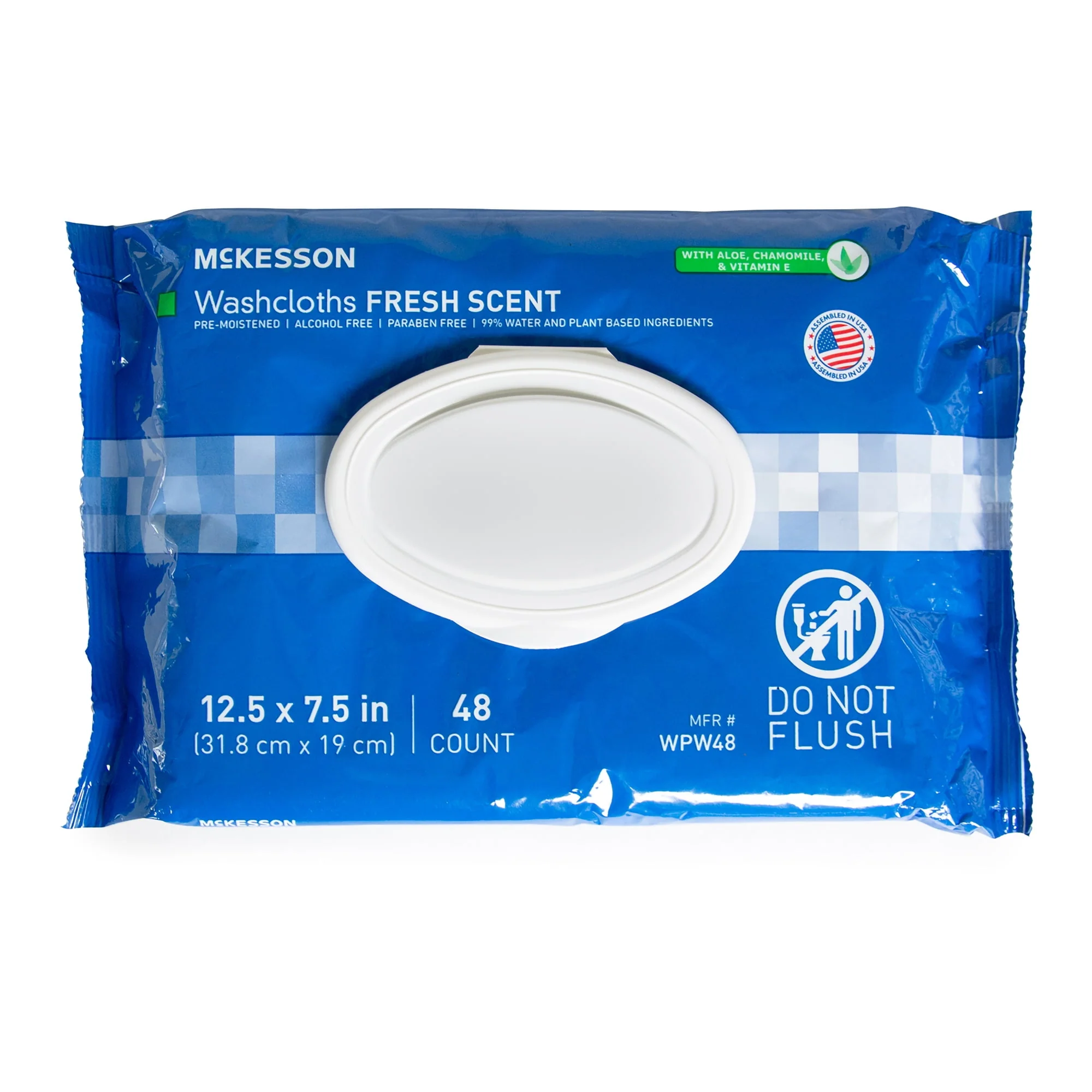 McKesson Washcloth Wipes, Scented - Disposable Wet Wipes for Adults - Alcohol-Free, Paraben-Free - No-Rinse Formula
