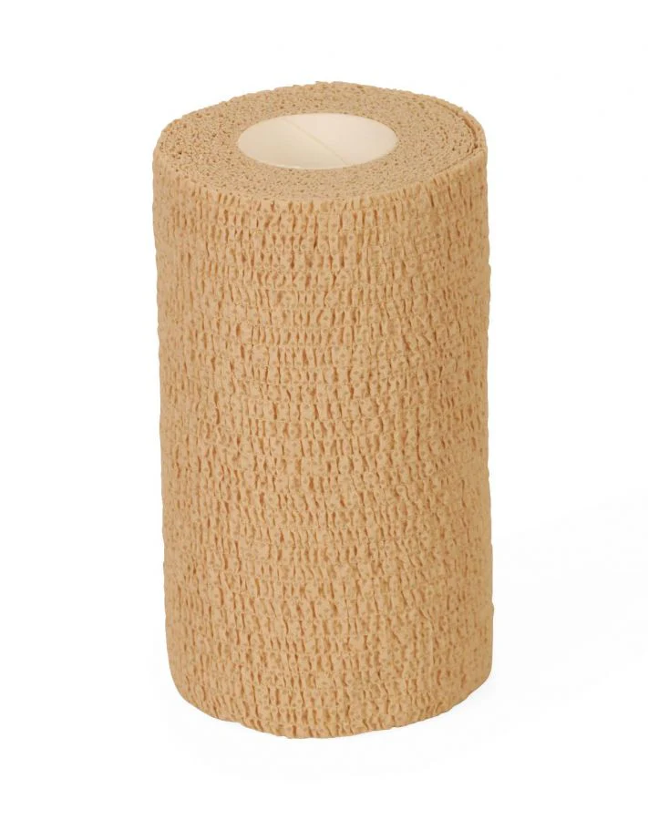 Medline Caring Non-Sterile Latex Self-Adherent Wrap Tan 1" x 5 yds, Case of 30 - Image 2