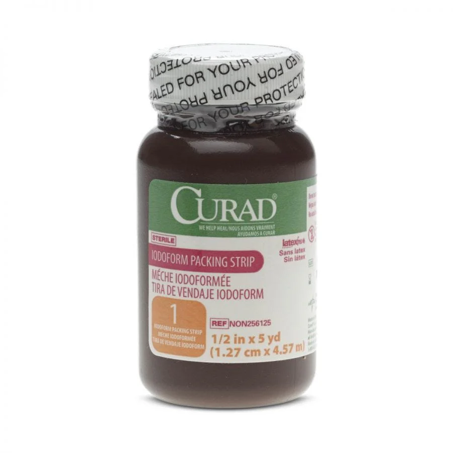Medline CURAD Sterile Iodoform Packing Strips: 1/2" x 5 yd, 1 Count - Image 2