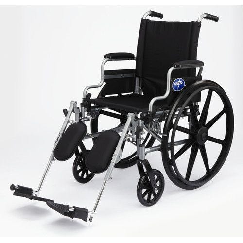 Medline K4 Basic 16" Lightweight Wheelchair, Swing Back Desk Arms, Elevating Legrests