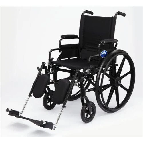 Medline K4 Extra-Wide Lightweight Wheelchair: Swing Back Desk Arms, Swing Away Legrests, 20" Wide Seat, 300 lb Weight Capacity Gray/Black