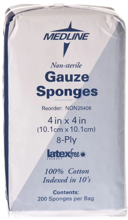 Medline NON25408 Gauze Sponge Pack of 200 - Image 2