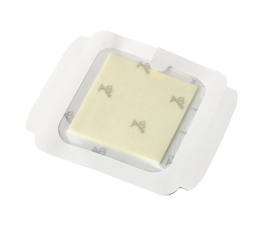 Medline Optifoam Antimicrobial Adhesive Dressings 4" x 4", Box of 10 - Image 2