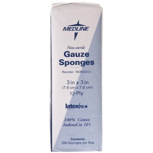 Medline Woven Non-Sterile Gauze Sponges, Case of 4000 - Image 2