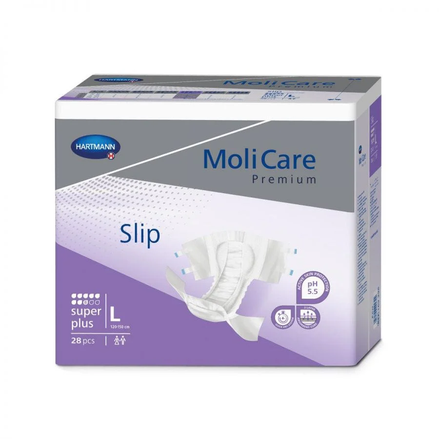 Molicare Slip Super Plus Briefs, Medium, 27"-47", Case of 90
