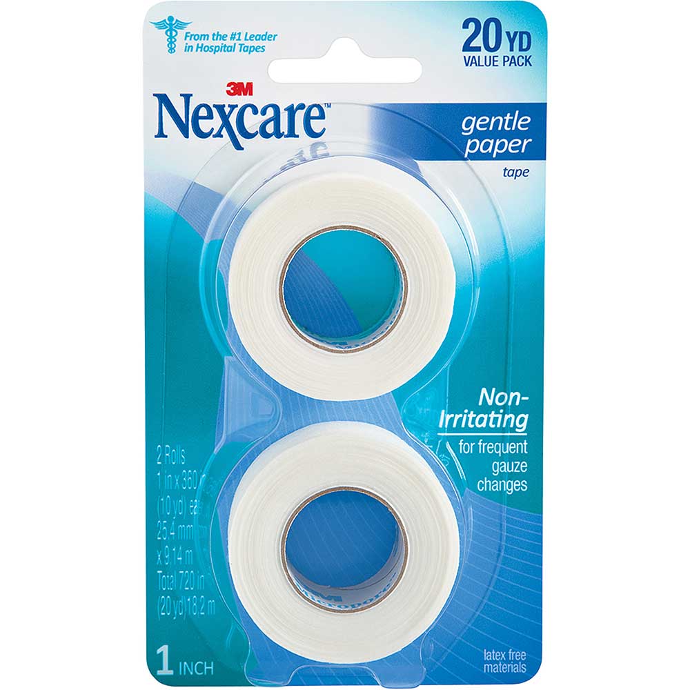 Nexcare 781-2PK Gentle Paper First Aid Tape, 1 Inch by 10 Yards, Box of 48