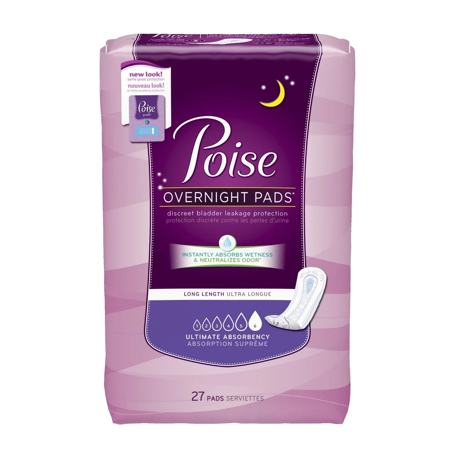 Poise Ultimate Pads - 15 9/10", Case of 108, Heavy Absorbency, Female, Absorb-Loc, Disposable - Image 2