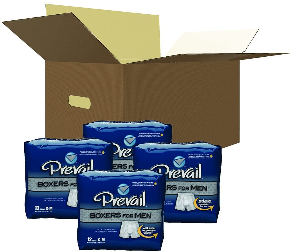 Prevail Boxers for Men, Small-Medium, Heavy Absorbency, Diamond Print - Image 2