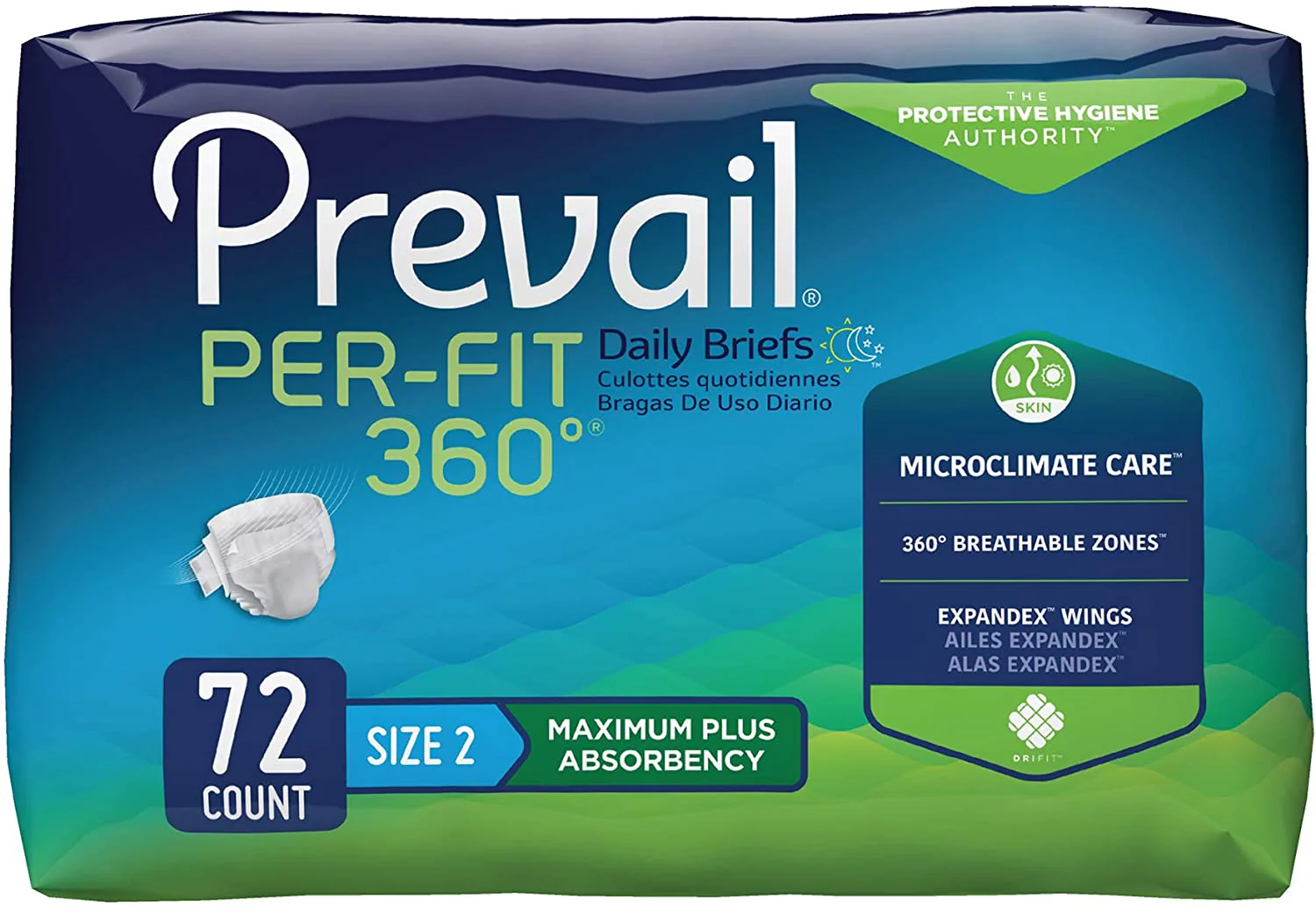 Prevail Per-Fit 360° Unisex Daily Briefs, Maximum Plus Absorbency, Refastenable Tabs - Image 5