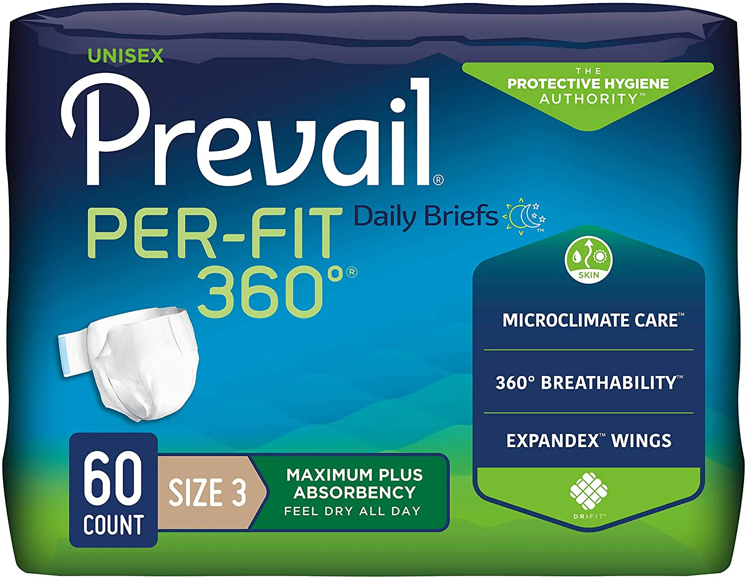Prevail Per-Fit 360° Unisex Daily Briefs, Maximum Plus Absorbency, Refastenable Tabs - Image 6