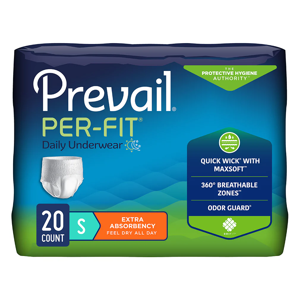 Prevail Per-Fit Unisex Daily Underwear, Extra Absorbency, Pull On with Tear Away Seams