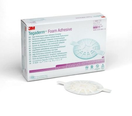 Tegaderm 90611 Foam Dressing 4 X 4-1/2 Inch Oval Adhesive with Border Sterile. Box of 10 - Image 2