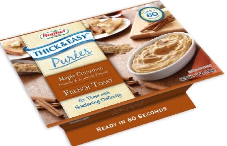 Thick & Easy Purees 7 oz Bowl Maple Cinnamon French Toast Ready to Use Puree Case of 7