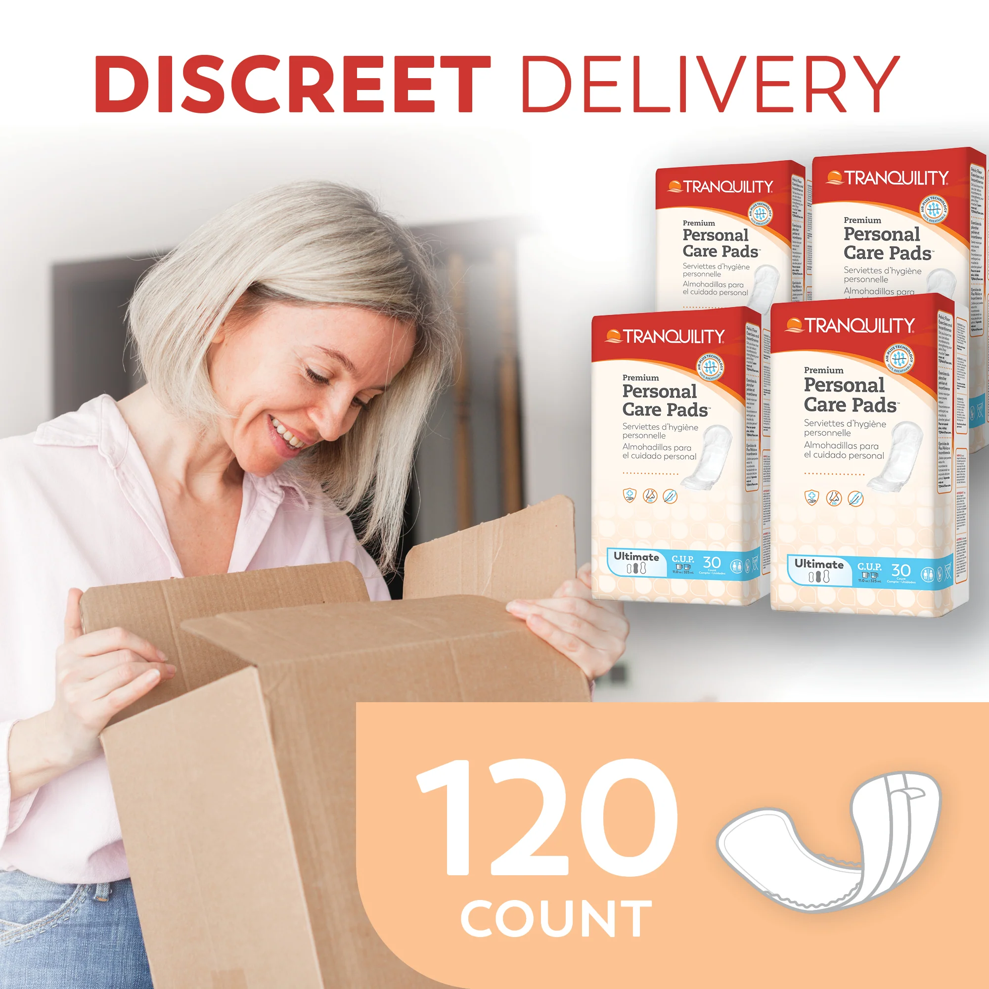 Tranquility Premium Personal Care Pads, Incontinence & Postpartum Pads for Women, Bladder & Odor Control, Breathable Extended Wear, Latex Free - Image 5